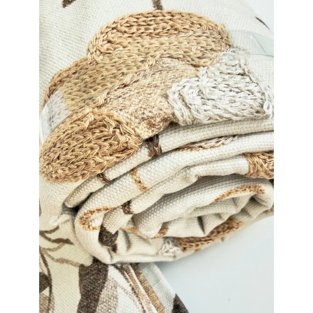 Pottery Barn Fall Suzani Embroidered Table Throw & Napkins, NWT, Retail $197